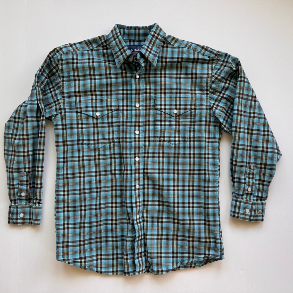 Panhandle Rough Stock Shirt Western Rodeo Cowboy Slim Plaid Boys
